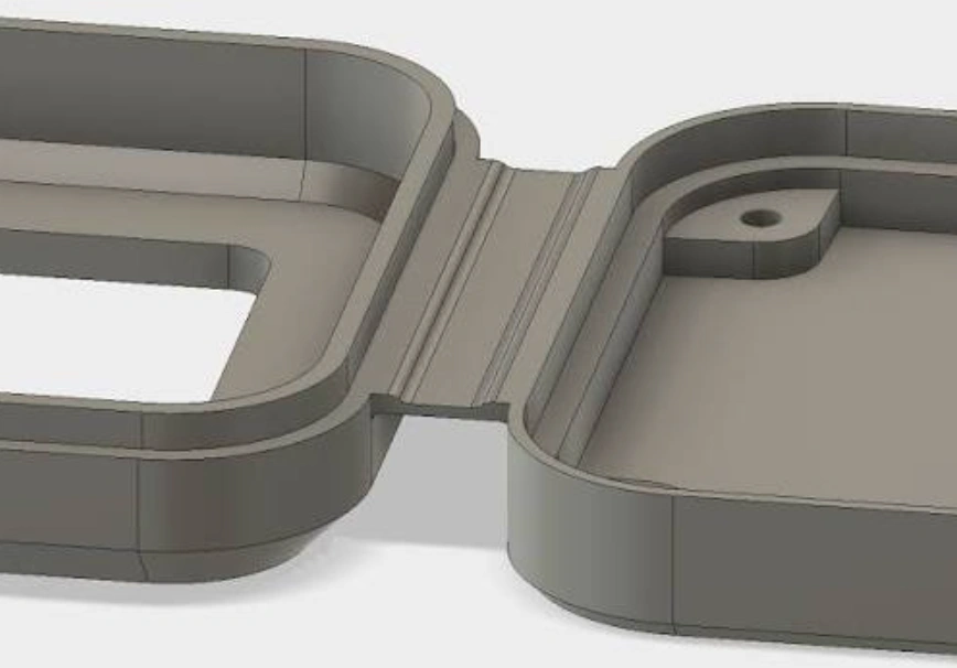 采用薄壁活动铰链设计的注塑成型塑料外壳的3D CAD模型